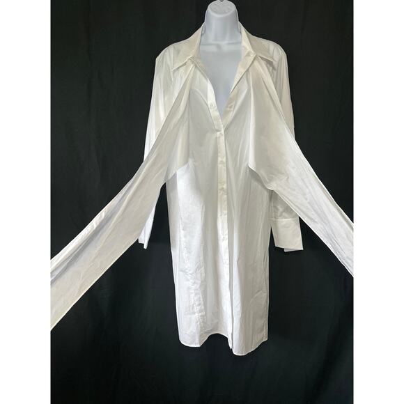 NWT RIZHUO Wrap Shirt Dress XL Minimalist Lagenlook Asian Designer City Chic - Picture 9 of 16